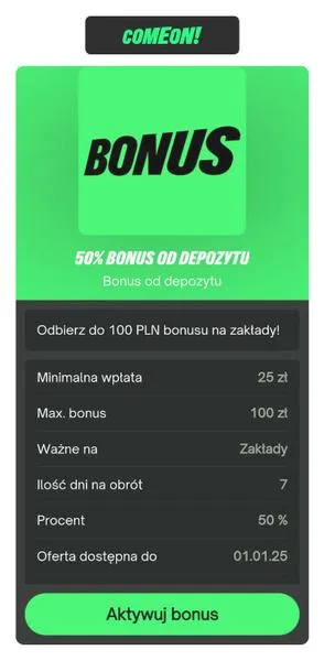 Aktywowana oferta ComeOn